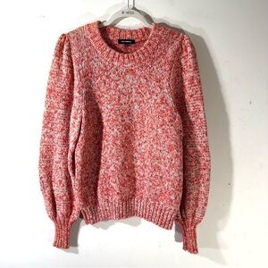 525 America Red and White Pauline Balloon Sleeve Sweater